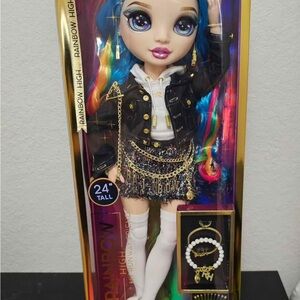 Rainbow Blue and Black Fashion Doll with Accessories